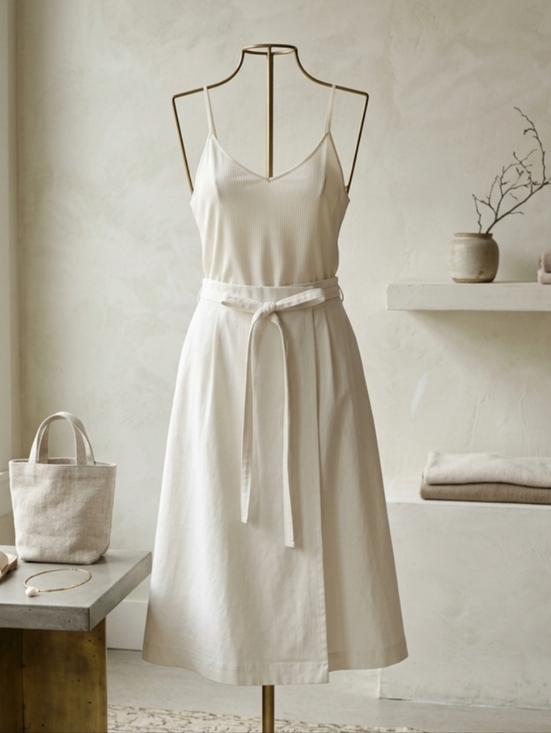 Country Suburbans Dresses & Skirts - VINTAGE COUNTRY SUBURBANS Classic White A-Line Tie-Waist Wrap Skirt Size 16